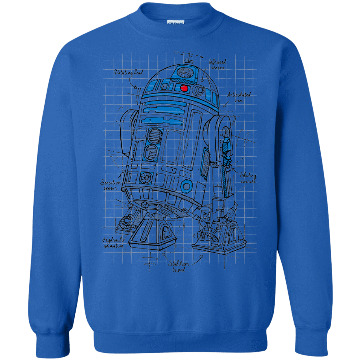 Sweatshirts Royal / S R2D2 Plan Crewneck Sweatshirt