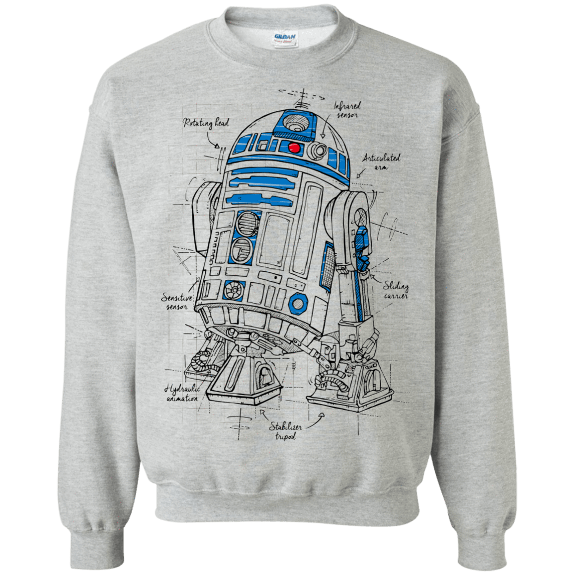 Sweatshirts Sport Grey / S R2D2 Plan Crewneck Sweatshirt