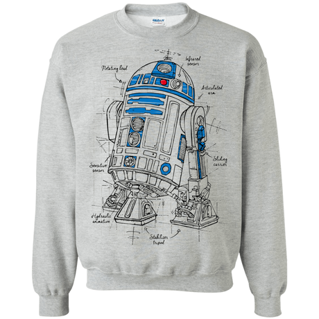 Sweatshirts Sport Grey / S R2D2 Plan Crewneck Sweatshirt