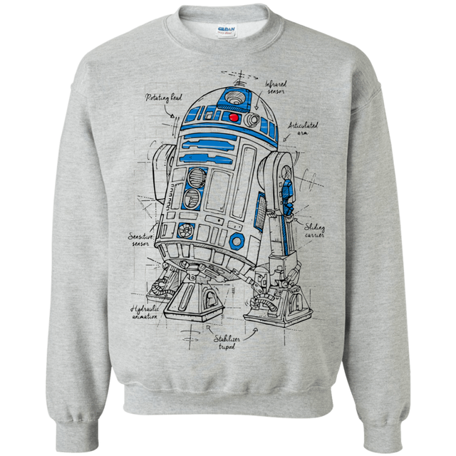 Sweatshirts Sport Grey / S R2D2 Plan Crewneck Sweatshirt