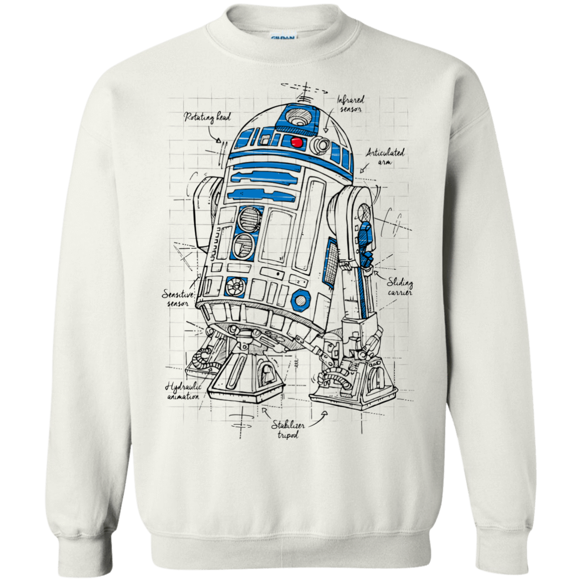 Sweatshirts White / S R2D2 Plan Crewneck Sweatshirt