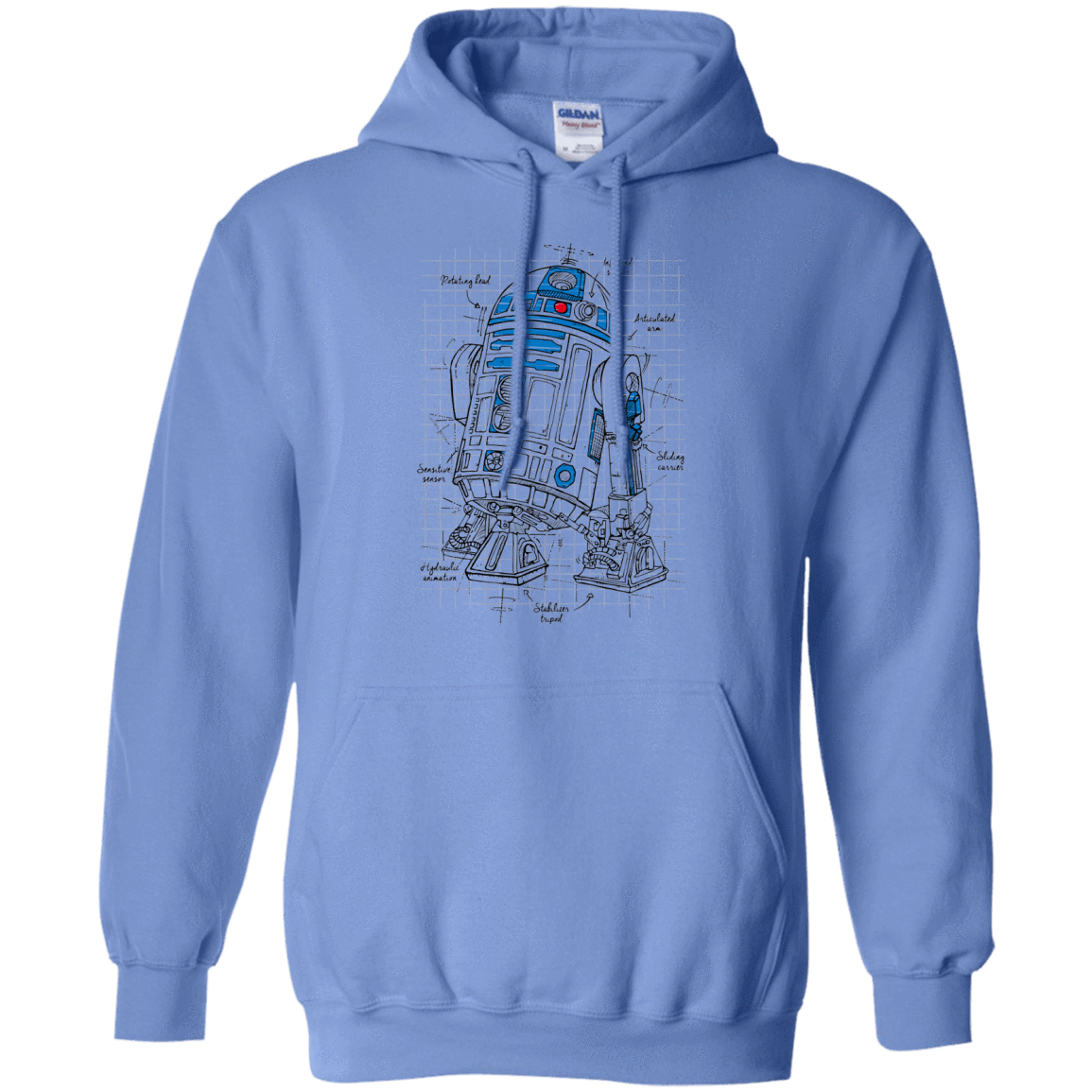 Sweatshirts Carolina Blue / S R2D2 Plan Pullover Hoodie