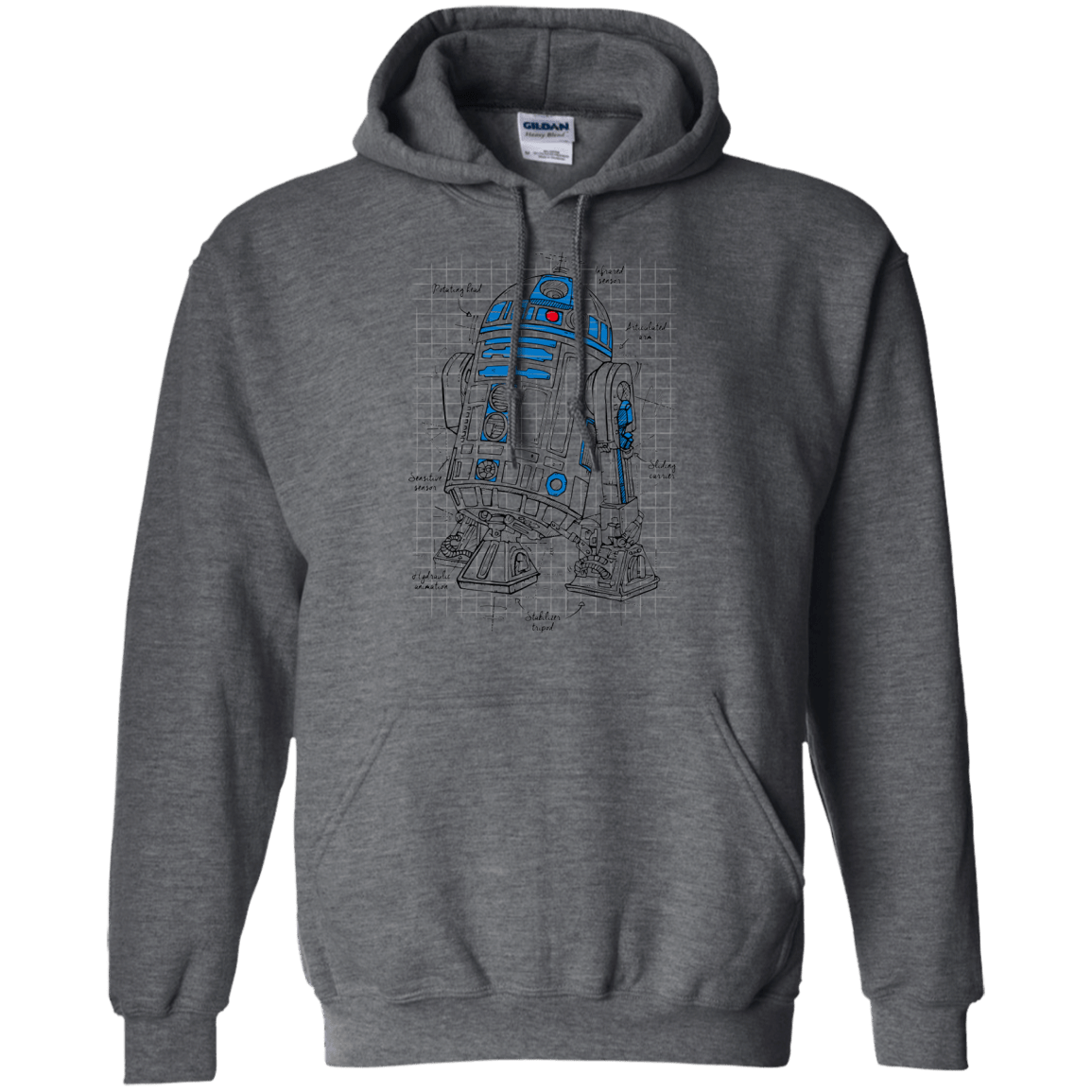 Sweatshirts Dark Heather / S R2D2 Plan Pullover Hoodie