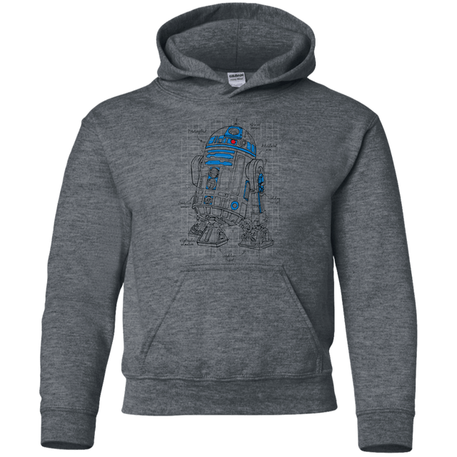 Sweatshirts Dark Heather / YS R2D2 Plan Youth Hoodie