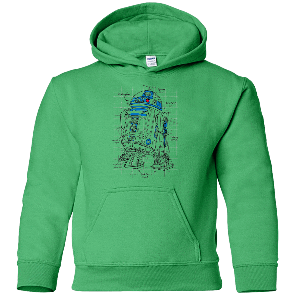 Sweatshirts Irish Green / YS R2D2 Plan Youth Hoodie