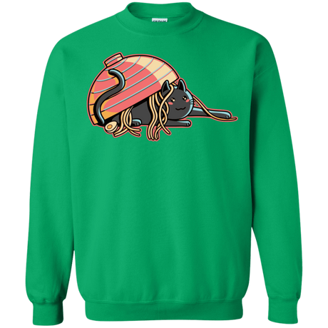 Sweatshirts Irish Green / S Ramen Loving Cat Crewneck Sweatshirt