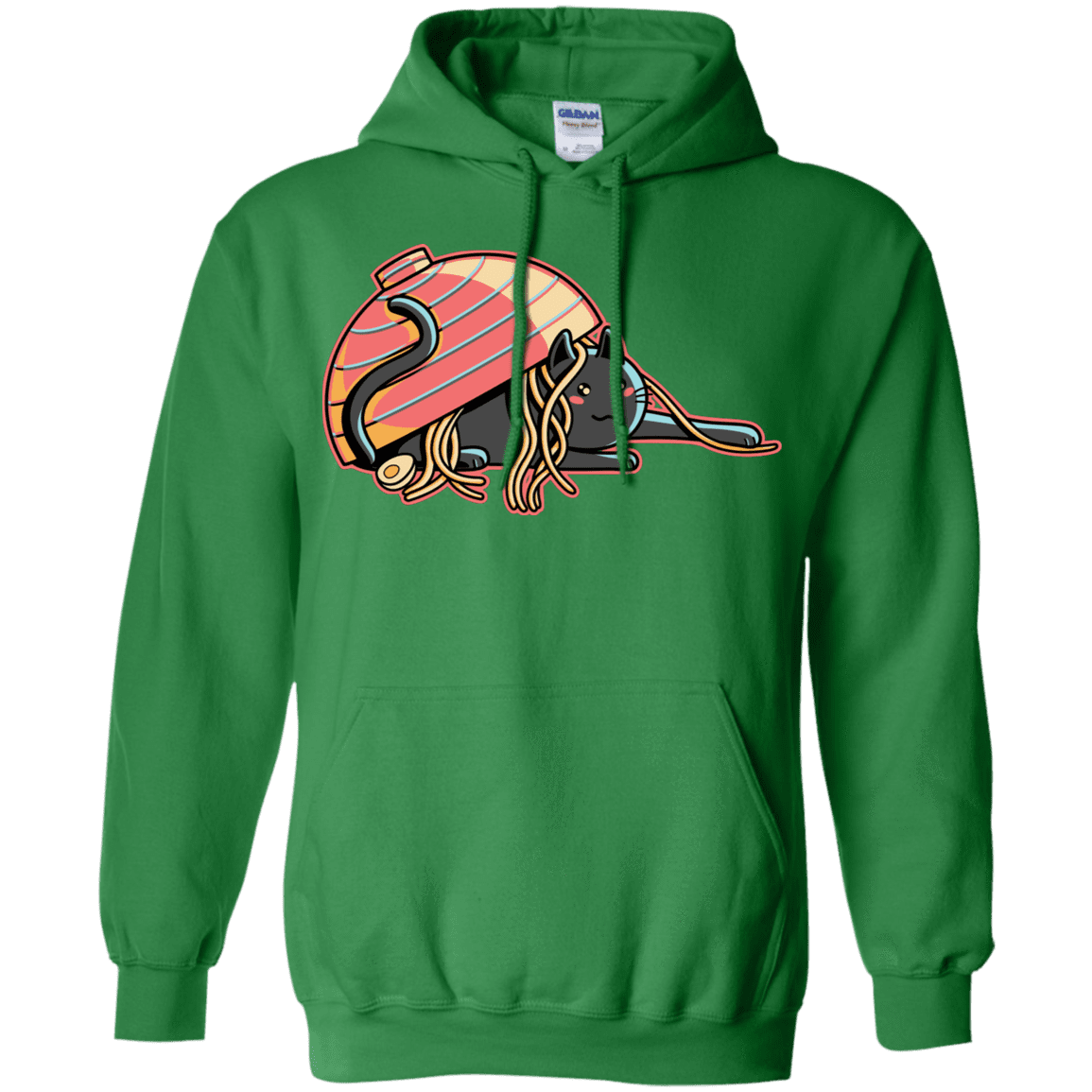 Sweatshirts Irish Green / S Ramen Loving Cat Pullover Hoodie