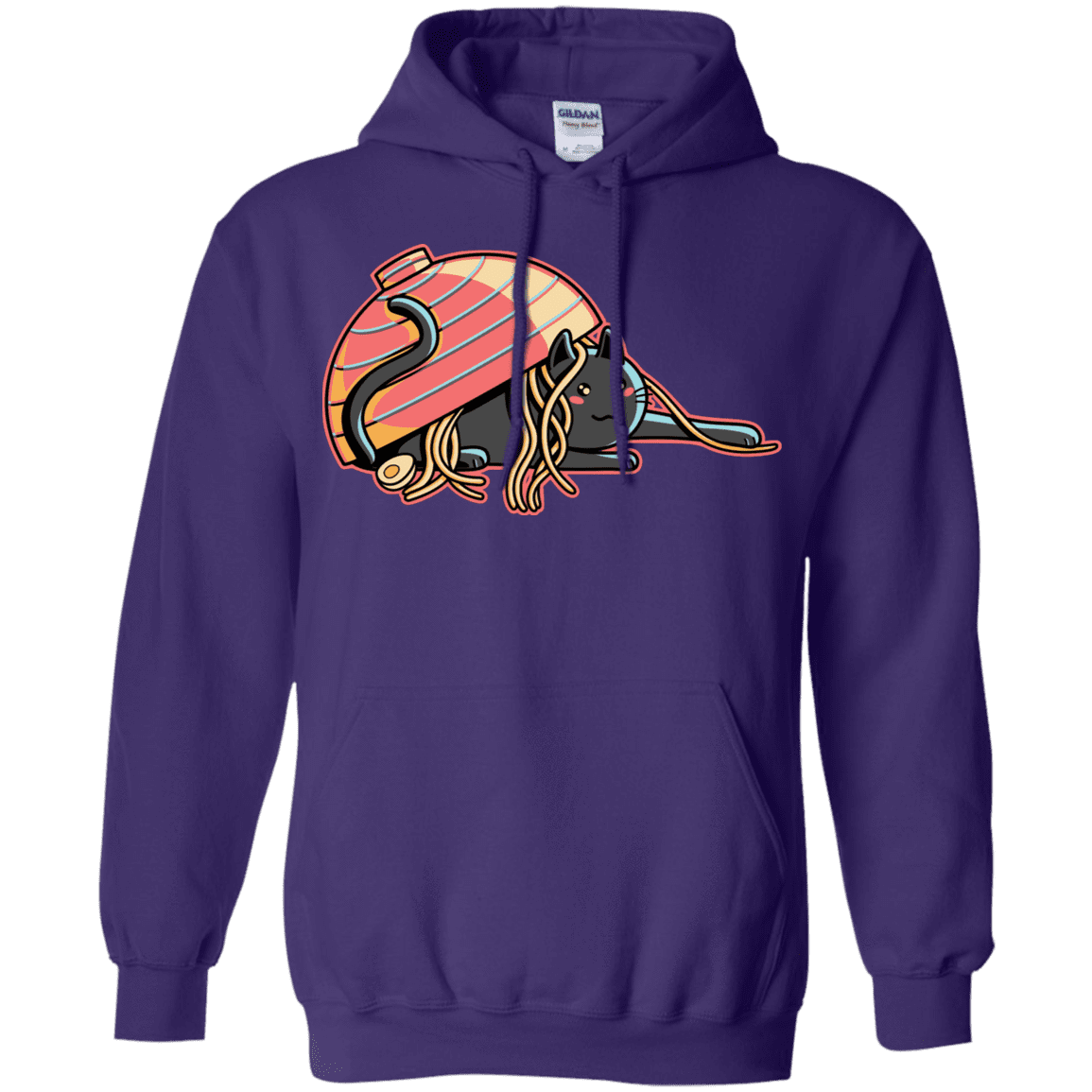 Sweatshirts Purple / S Ramen Loving Cat Pullover Hoodie