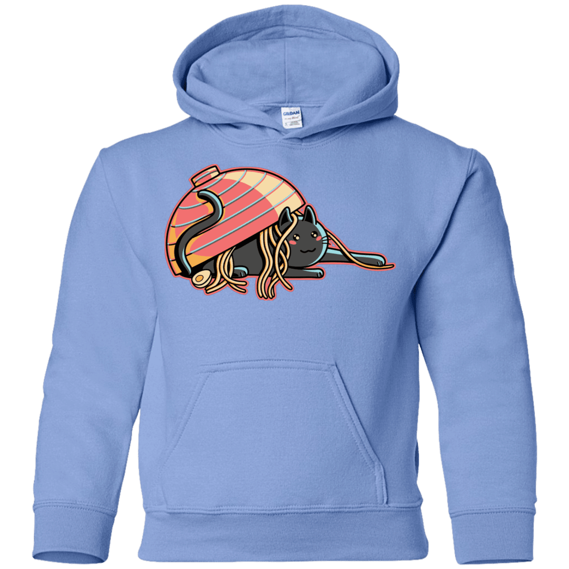 Sweatshirts Carolina Blue / YS Ramen Loving Cat Youth Hoodie