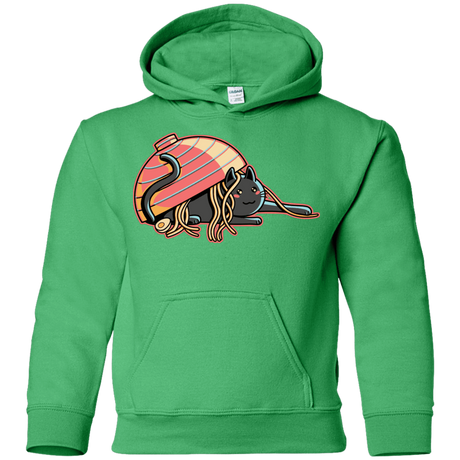 Sweatshirts Irish Green / YS Ramen Loving Cat Youth Hoodie