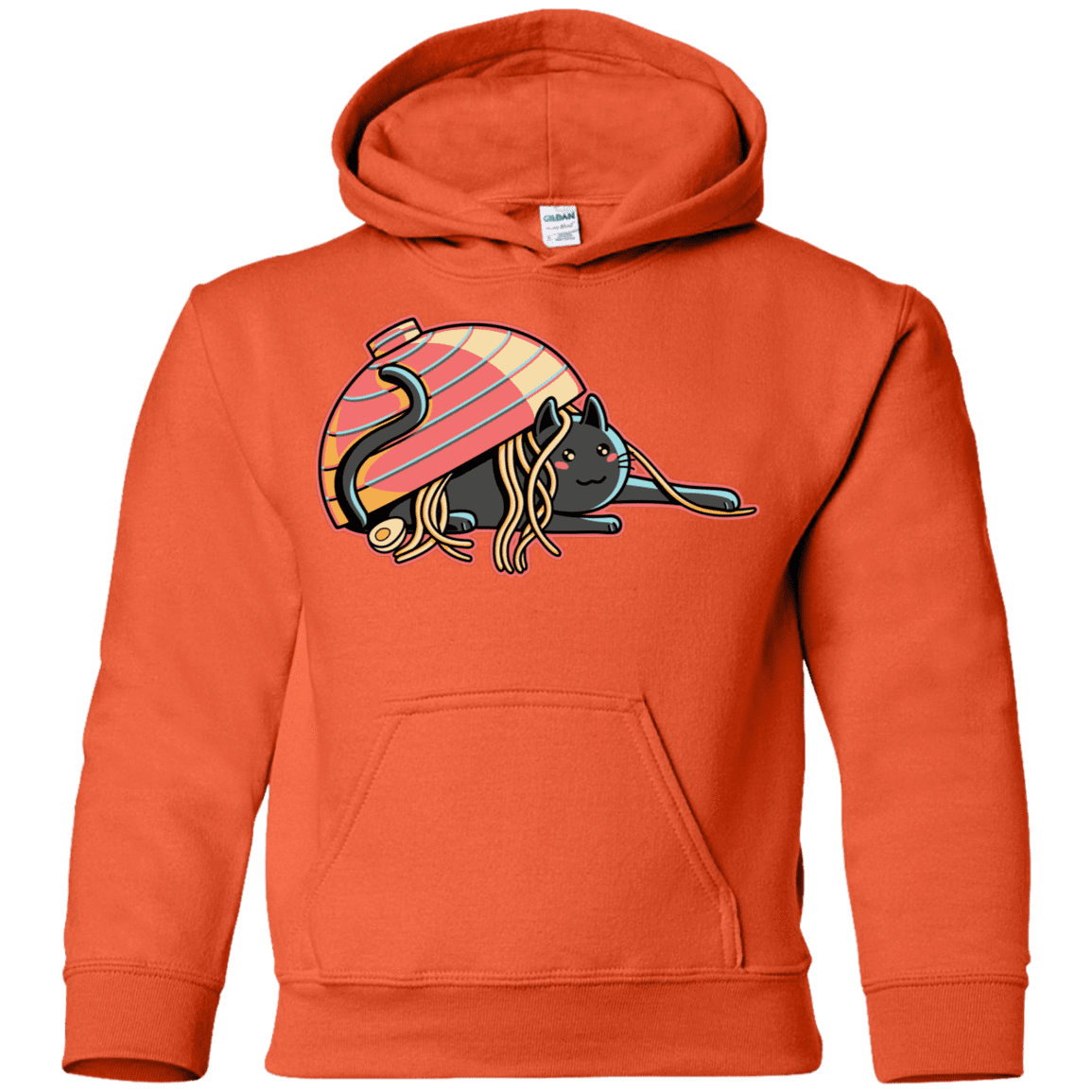 Sweatshirts Orange / YS Ramen Loving Cat Youth Hoodie