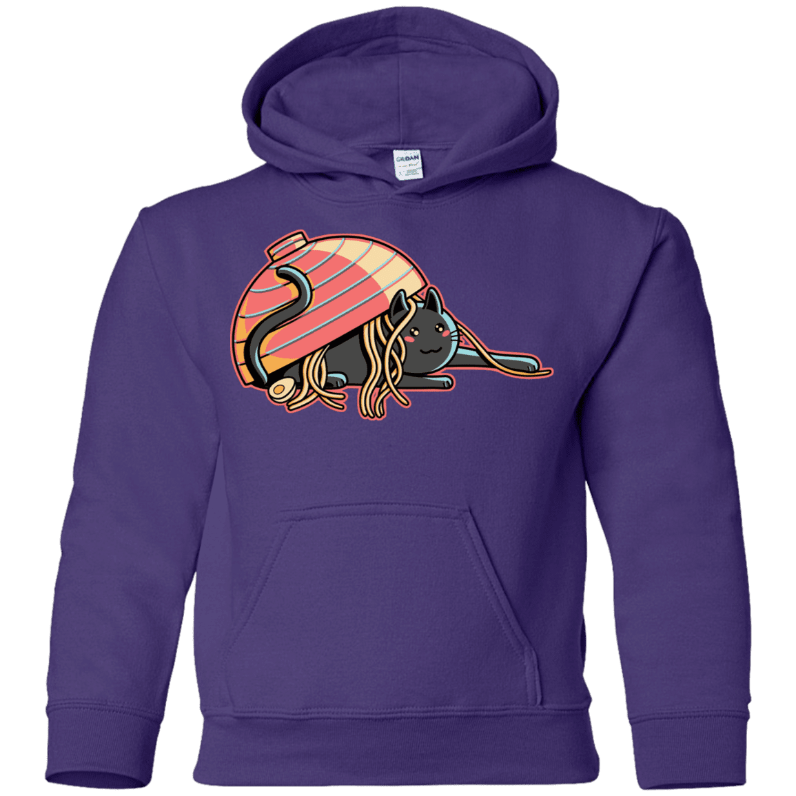 Sweatshirts Purple / YS Ramen Loving Cat Youth Hoodie