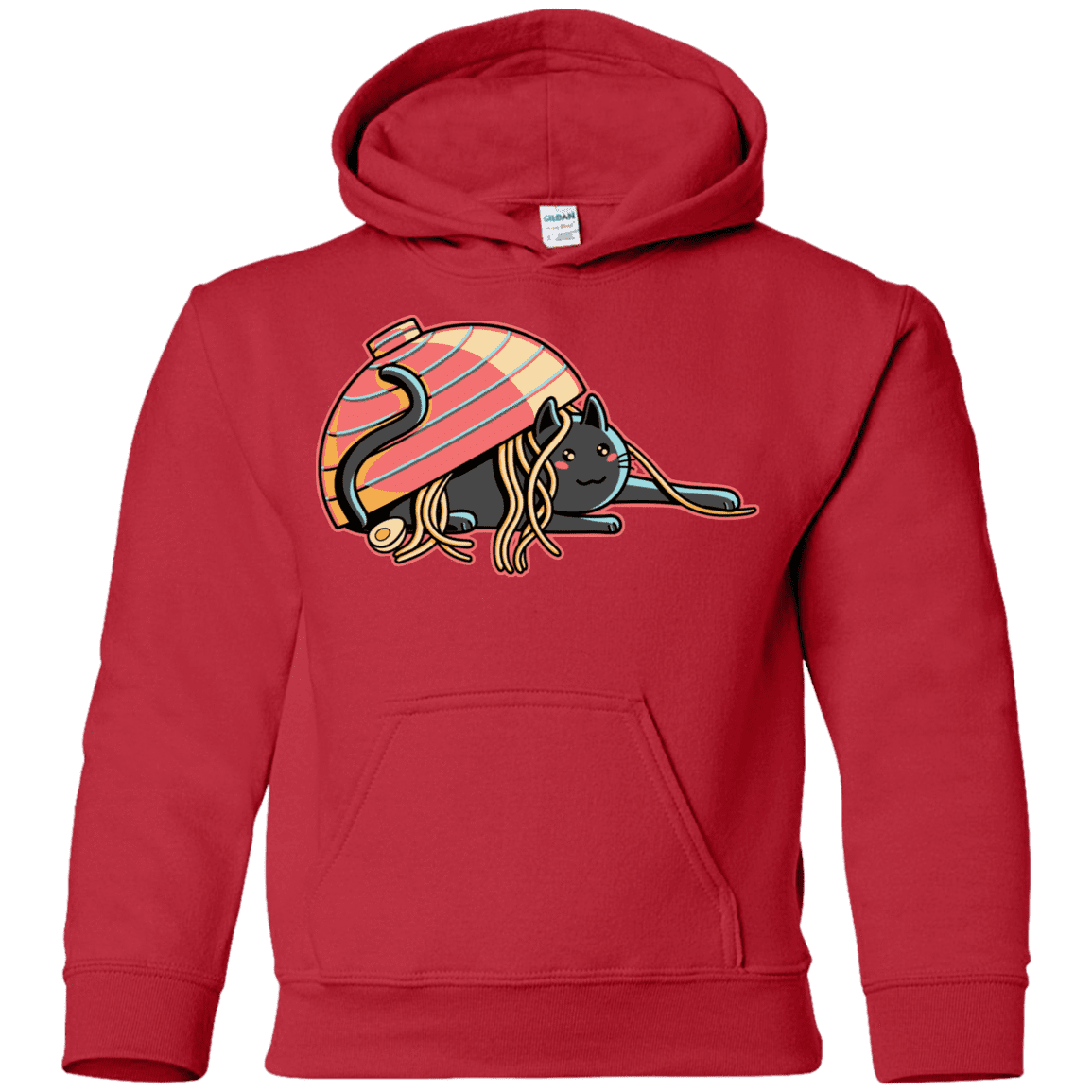 Sweatshirts Red / YS Ramen Loving Cat Youth Hoodie