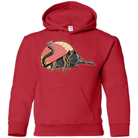 Sweatshirts Red / YS Ramen Loving Cat Youth Hoodie