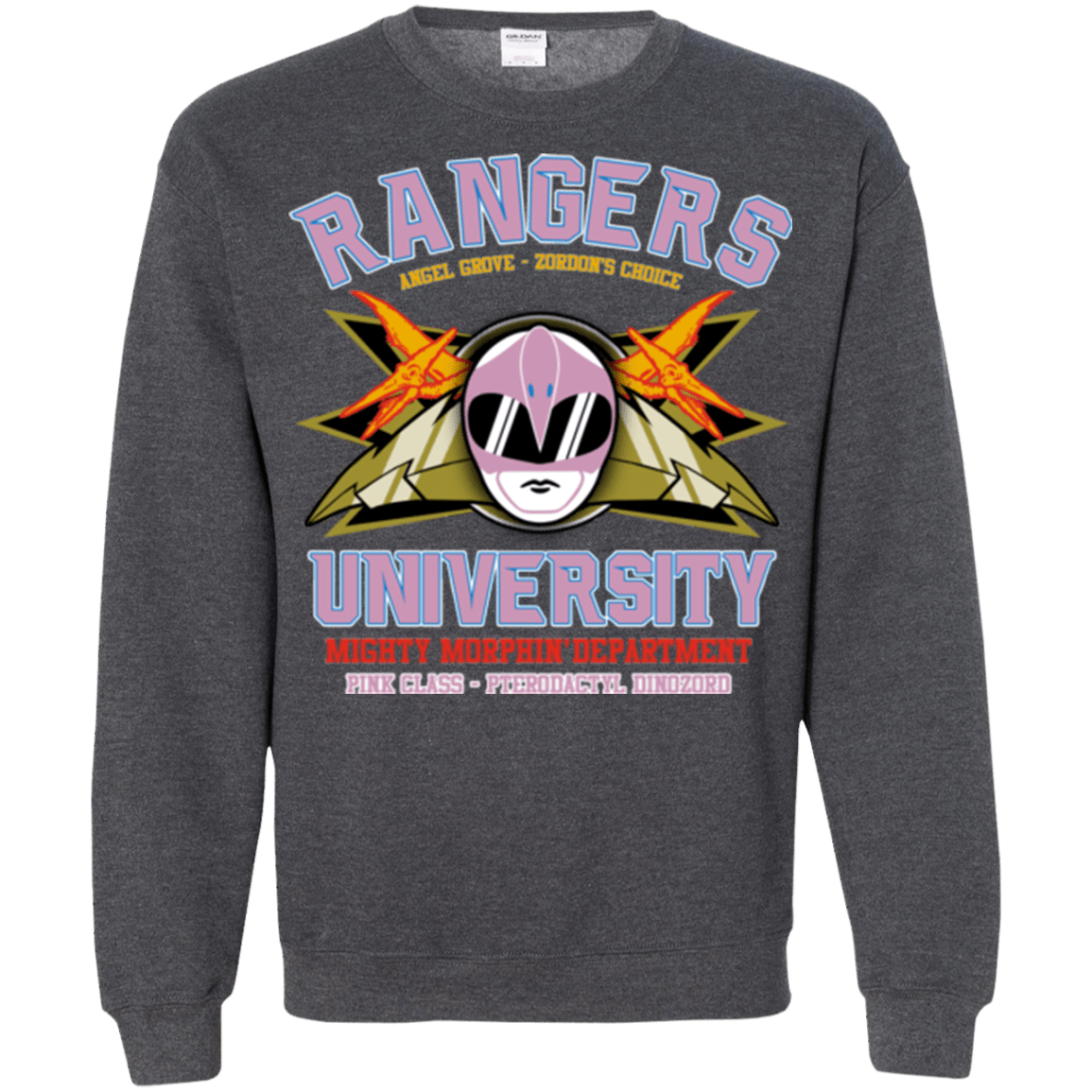 Sweatshirts Dark Heather / Small Rangers U Pink Ranger Crewneck Sweatshirt