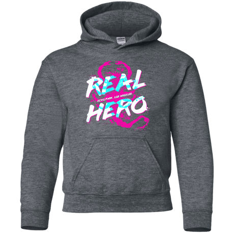 Sweatshirts Dark Heather / YS Real Hero Youth Hoodie