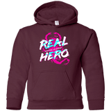 Sweatshirts Maroon / YS Real Hero Youth Hoodie