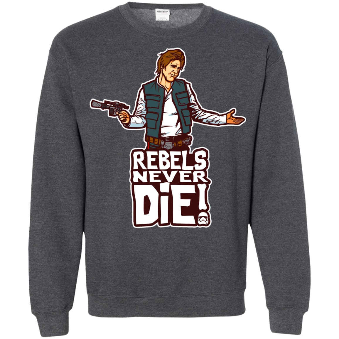 Sweatshirts Dark Heather / S Rebels Never Die Crewneck Sweatshirt