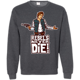 Sweatshirts Dark Heather / S Rebels Never Die Crewneck Sweatshirt