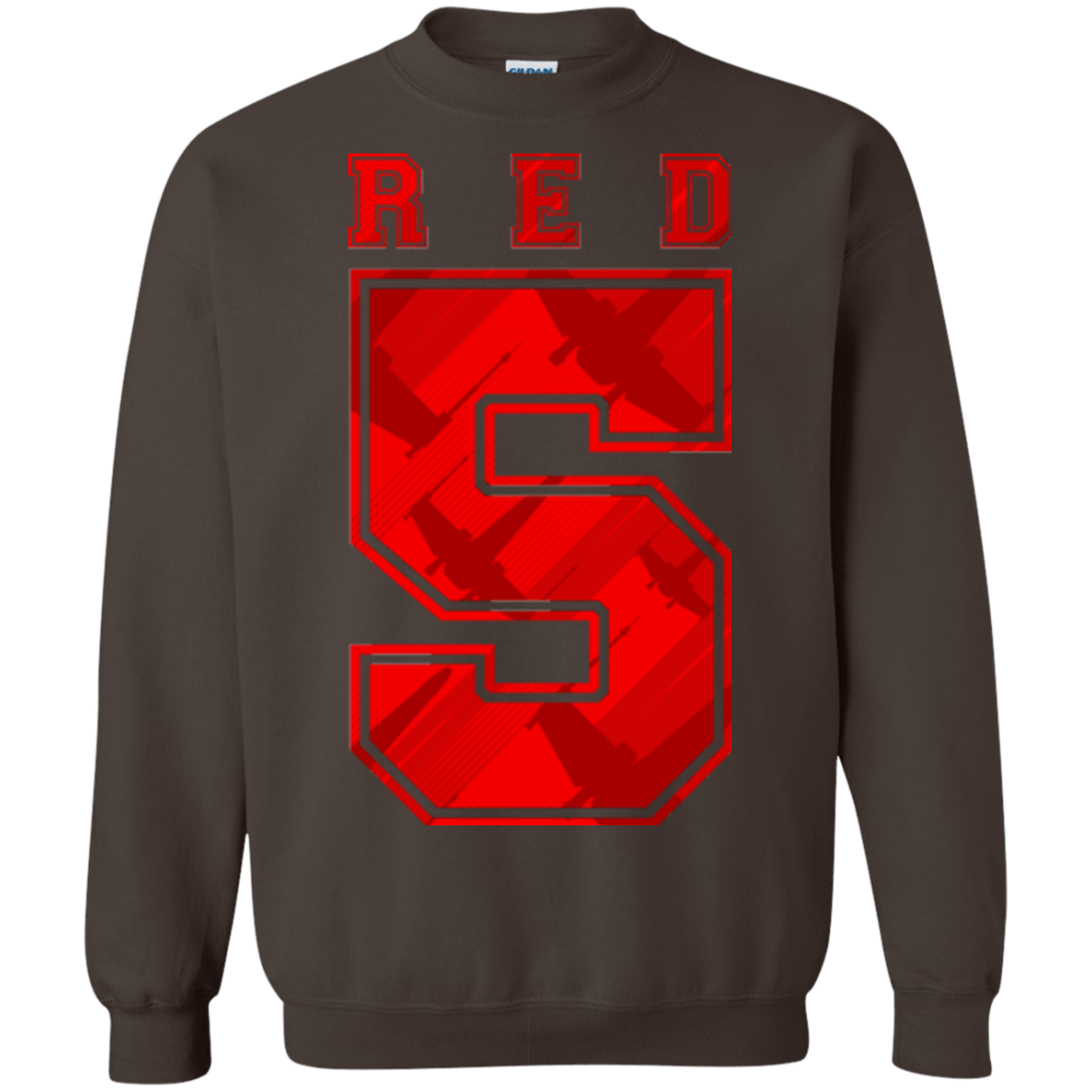 Sweatshirts Dark Chocolate / Small Red 5 Crewneck Sweatshirt