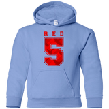 Sweatshirts Carolina Blue / YS Red 5 Youth Hoodie