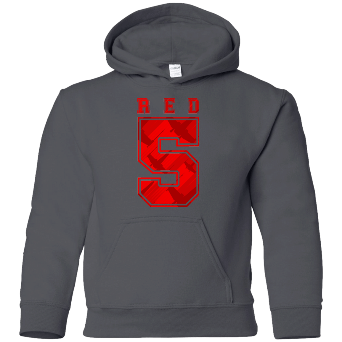 Sweatshirts Charcoal / YS Red 5 Youth Hoodie