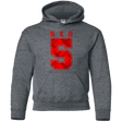 Sweatshirts Dark Heather / YS Red 5 Youth Hoodie