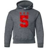 Sweatshirts Dark Heather / YS Red 5 Youth Hoodie