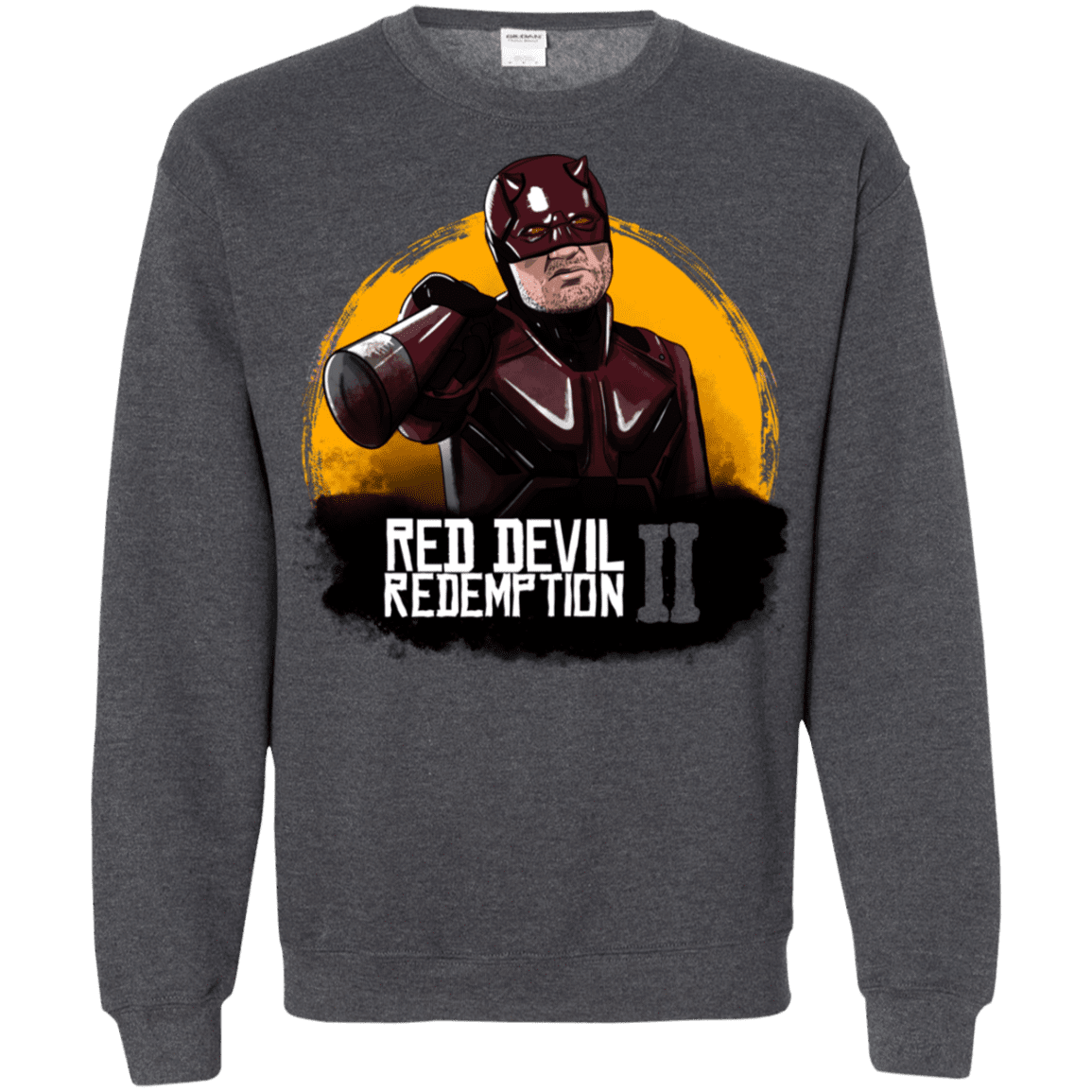 Sweatshirts Dark Heather / S Red Devil Redemptions Crewneck Sweatshirt