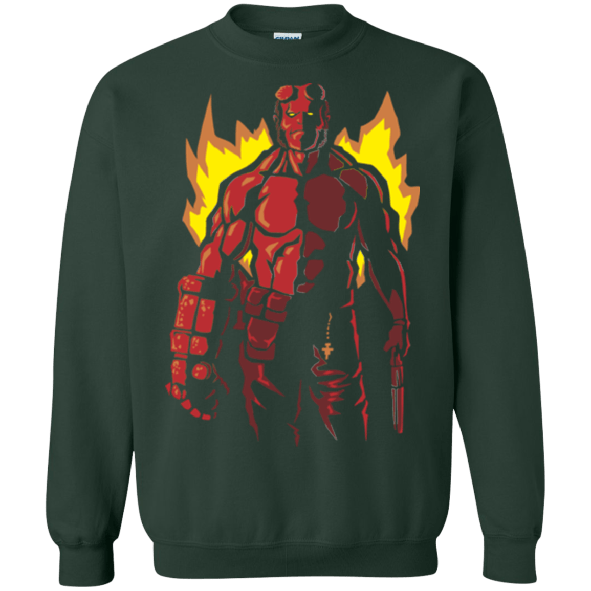 Sweatshirts Forest Green / Small Red Hero Crewneck Sweatshirt