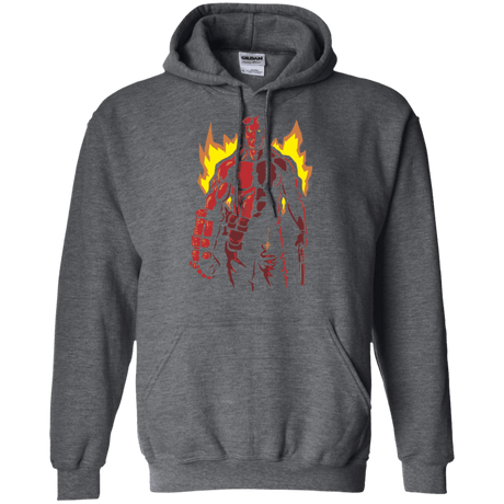 Sweatshirts Dark Heather / Small Red Hero Pullover Hoodie