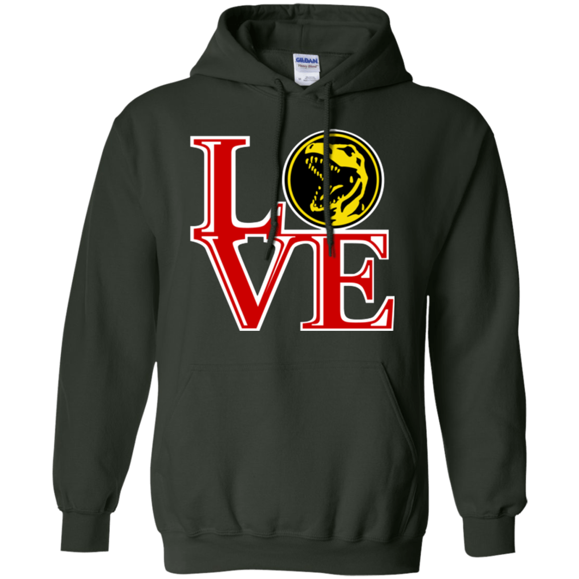 Sweatshirts Forest Green / Small Red Ranger LOVE Pullover Hoodie