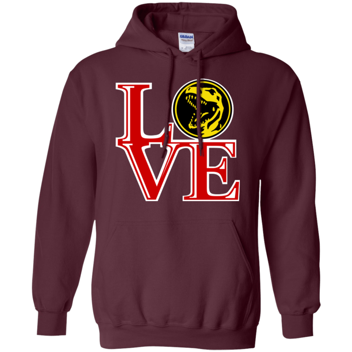 Sweatshirts Maroon / Small Red Ranger LOVE Pullover Hoodie