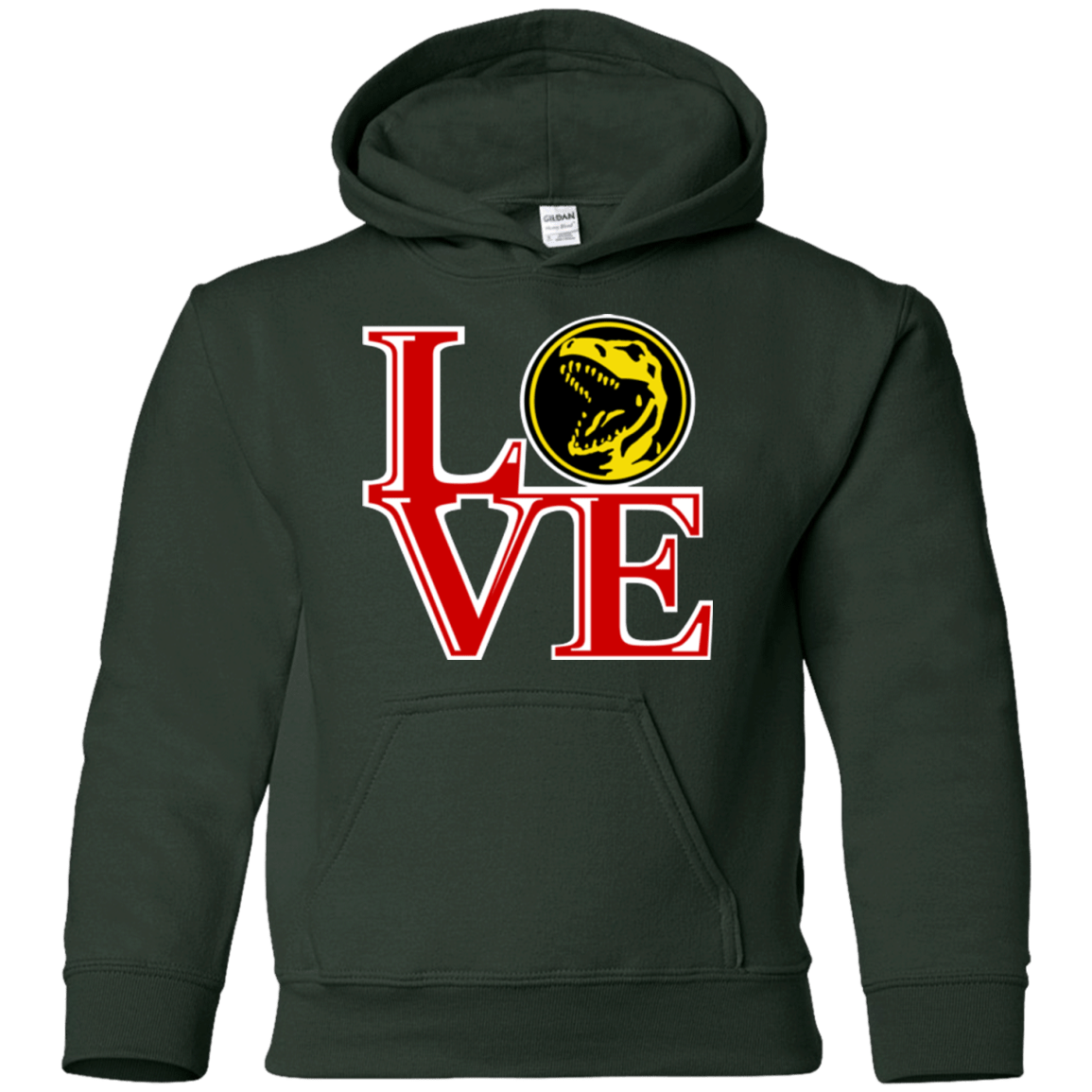 Sweatshirts Forest Green / YS Red Ranger LOVE Youth Hoodie