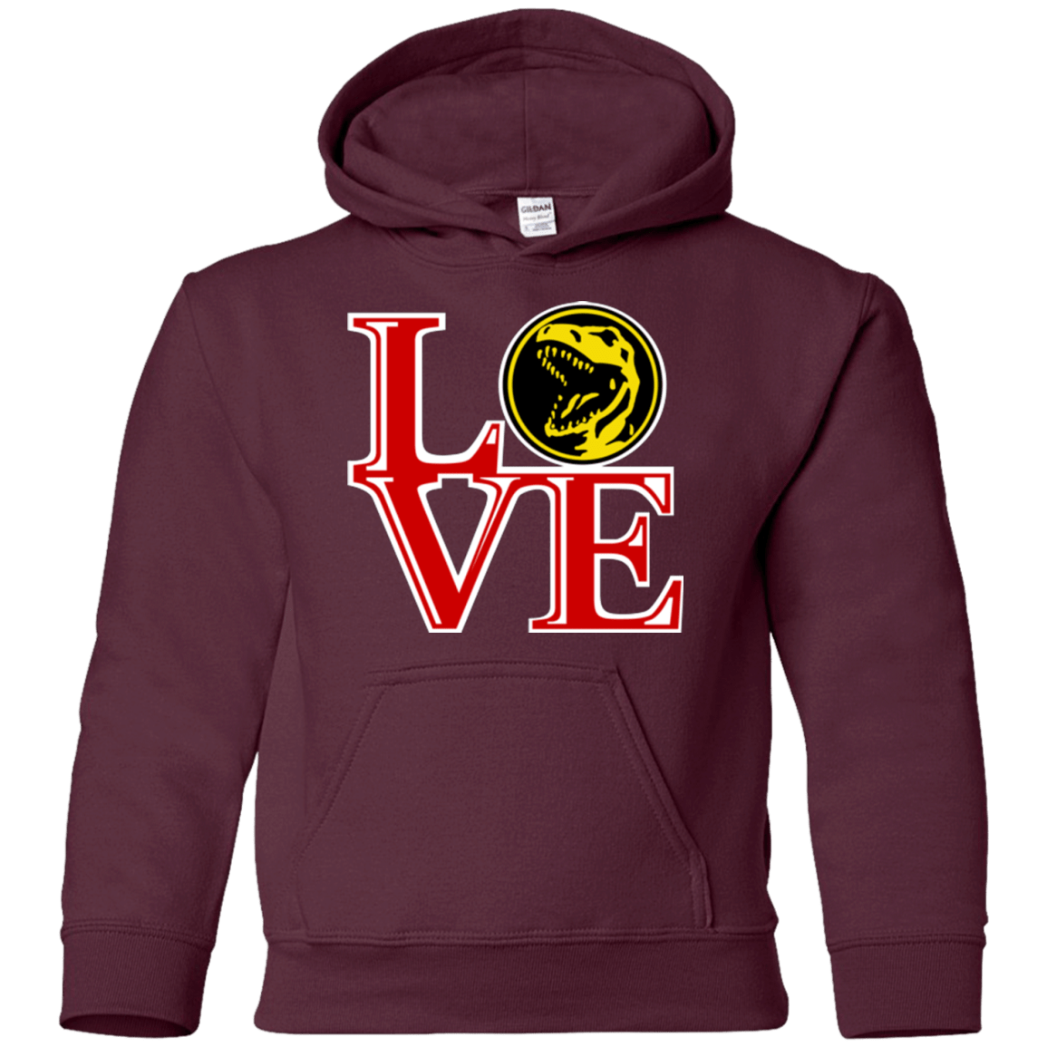 Sweatshirts Maroon / YS Red Ranger LOVE Youth Hoodie