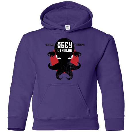 Sweatshirts Purple / YS Refuse Tyranny, Obey Cthulhu Youth Hoodie