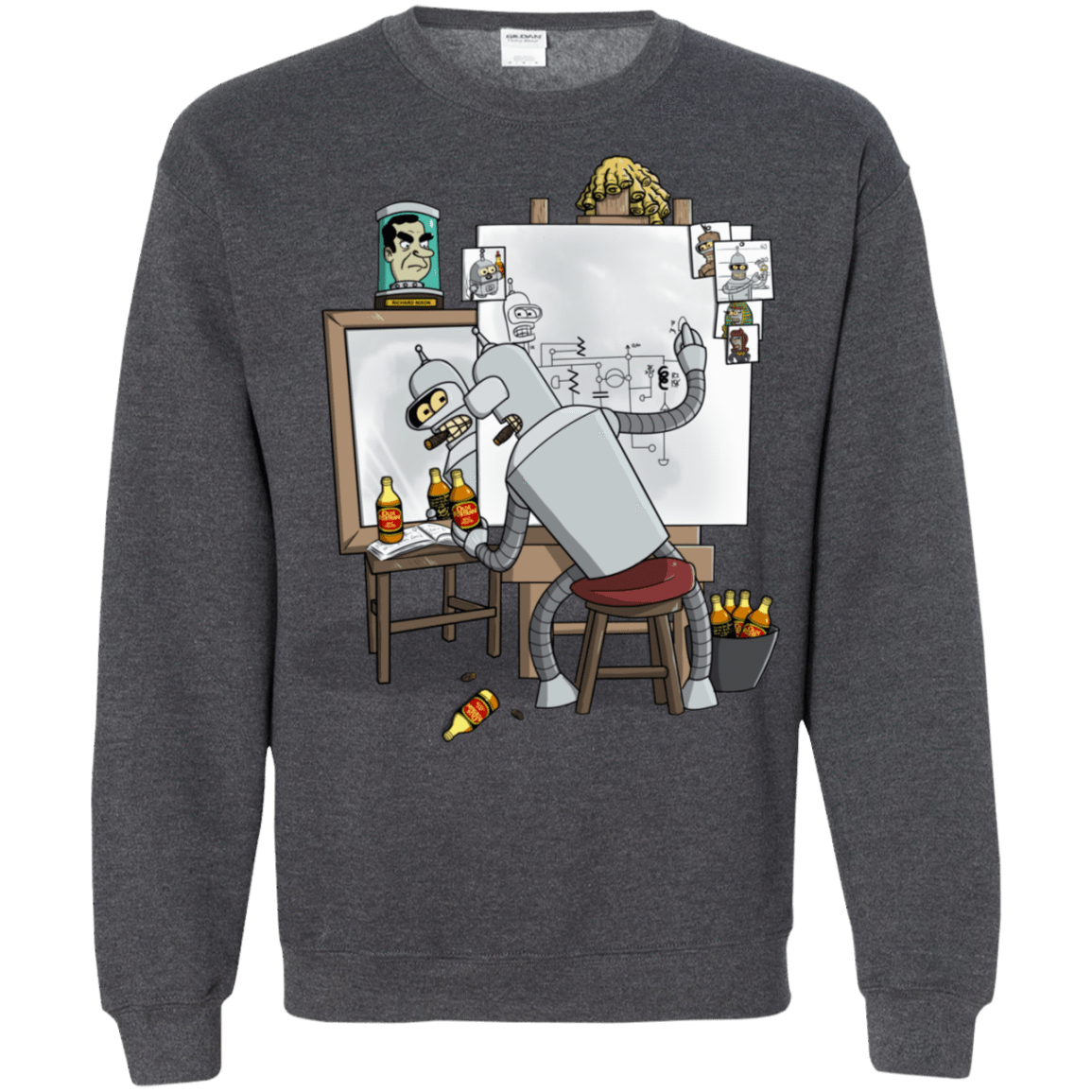 Sweatshirts Dark Heather / S Retrato de un Robot Crewneck Sweatshirt