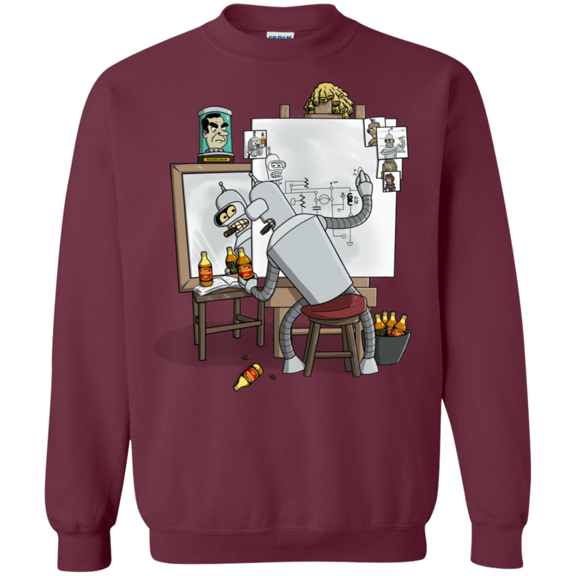 Sweatshirts Maroon / S Retrato de un Robot Crewneck Sweatshirt