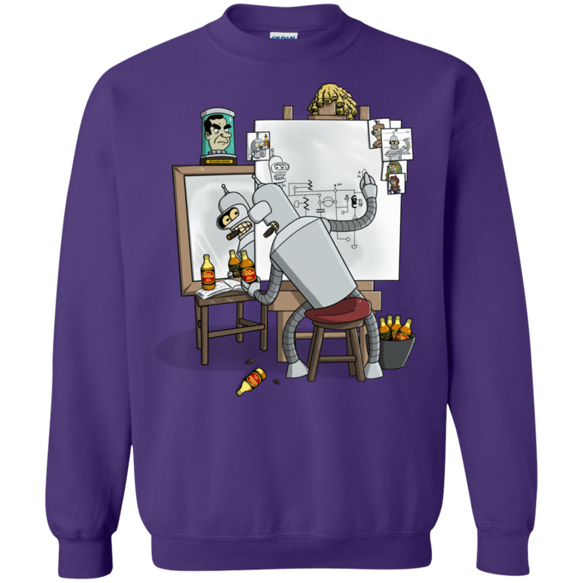 Sweatshirts Purple / S Retrato de un Robot Crewneck Sweatshirt