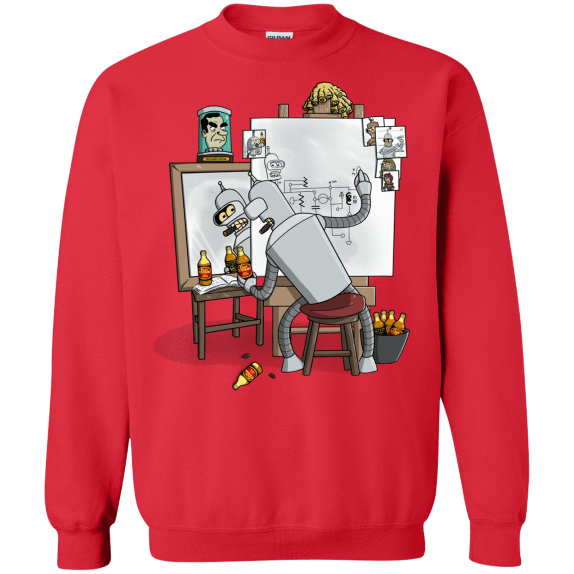 Sweatshirts Red / S Retrato de un Robot Crewneck Sweatshirt