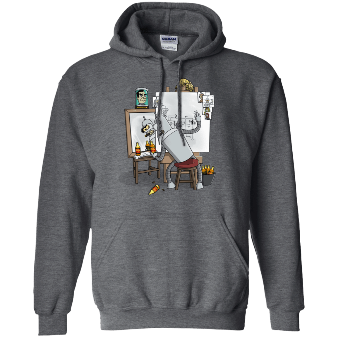 Sweatshirts Dark Heather / S Retrato de un Robot Pullover Hoodie