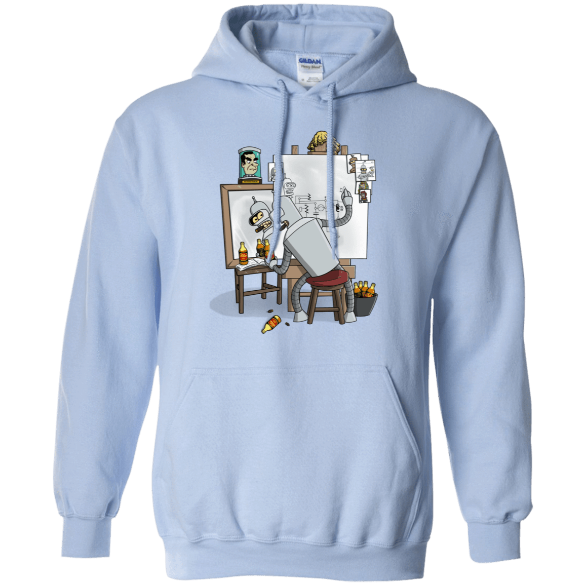 Sweatshirts Light Blue / S Retrato de un Robot Pullover Hoodie