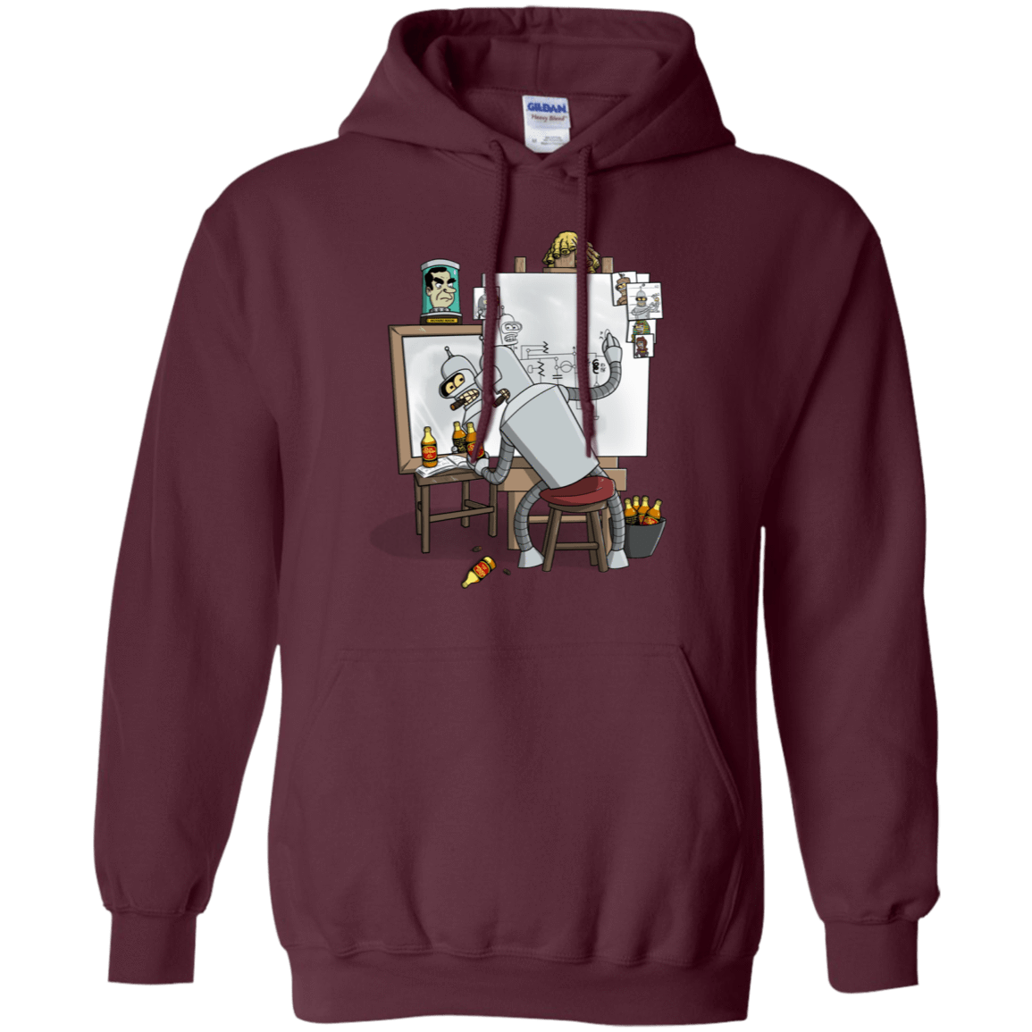 Sweatshirts Maroon / S Retrato de un Robot Pullover Hoodie