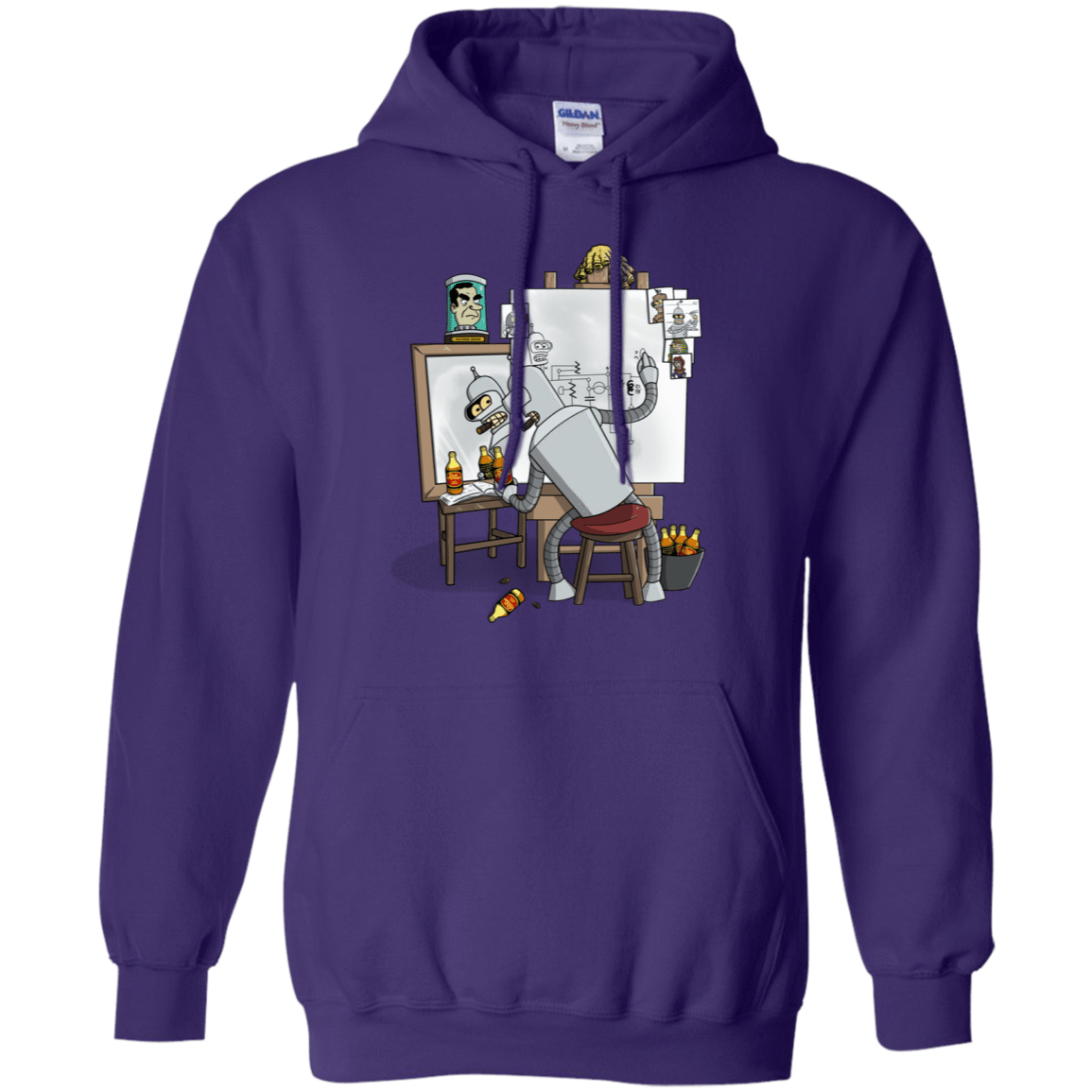 Sweatshirts Purple / S Retrato de un Robot Pullover Hoodie