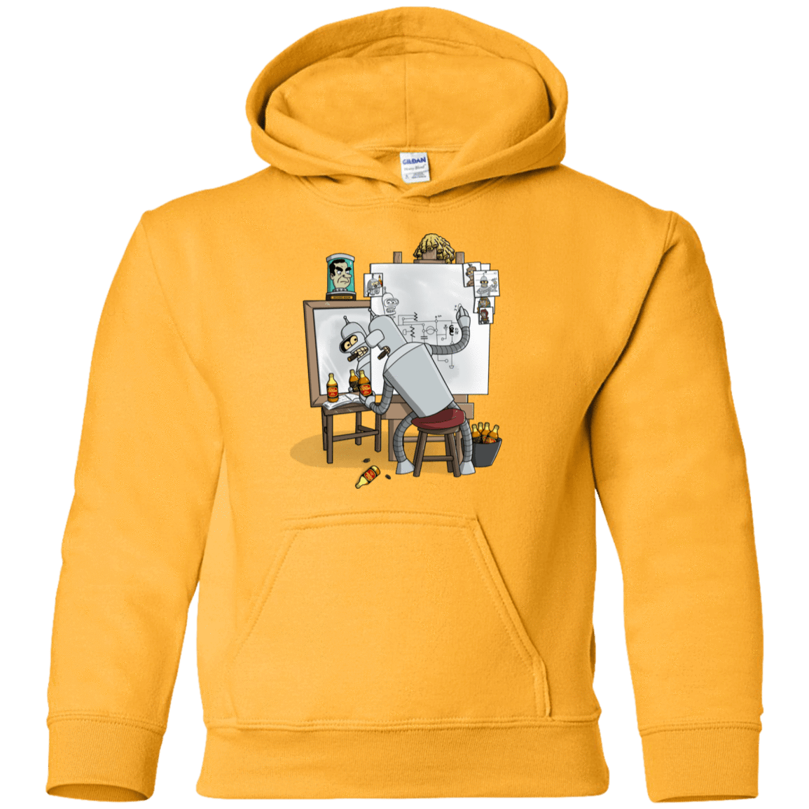 Sweatshirts Gold / YS Retrato de un Robot Youth Hoodie