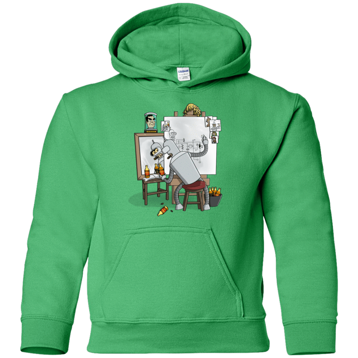 Sweatshirts Irish Green / YS Retrato de un Robot Youth Hoodie