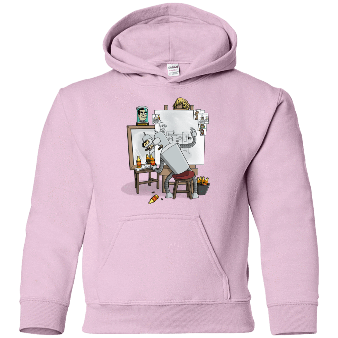 Sweatshirts Light Pink / YS Retrato de un Robot Youth Hoodie