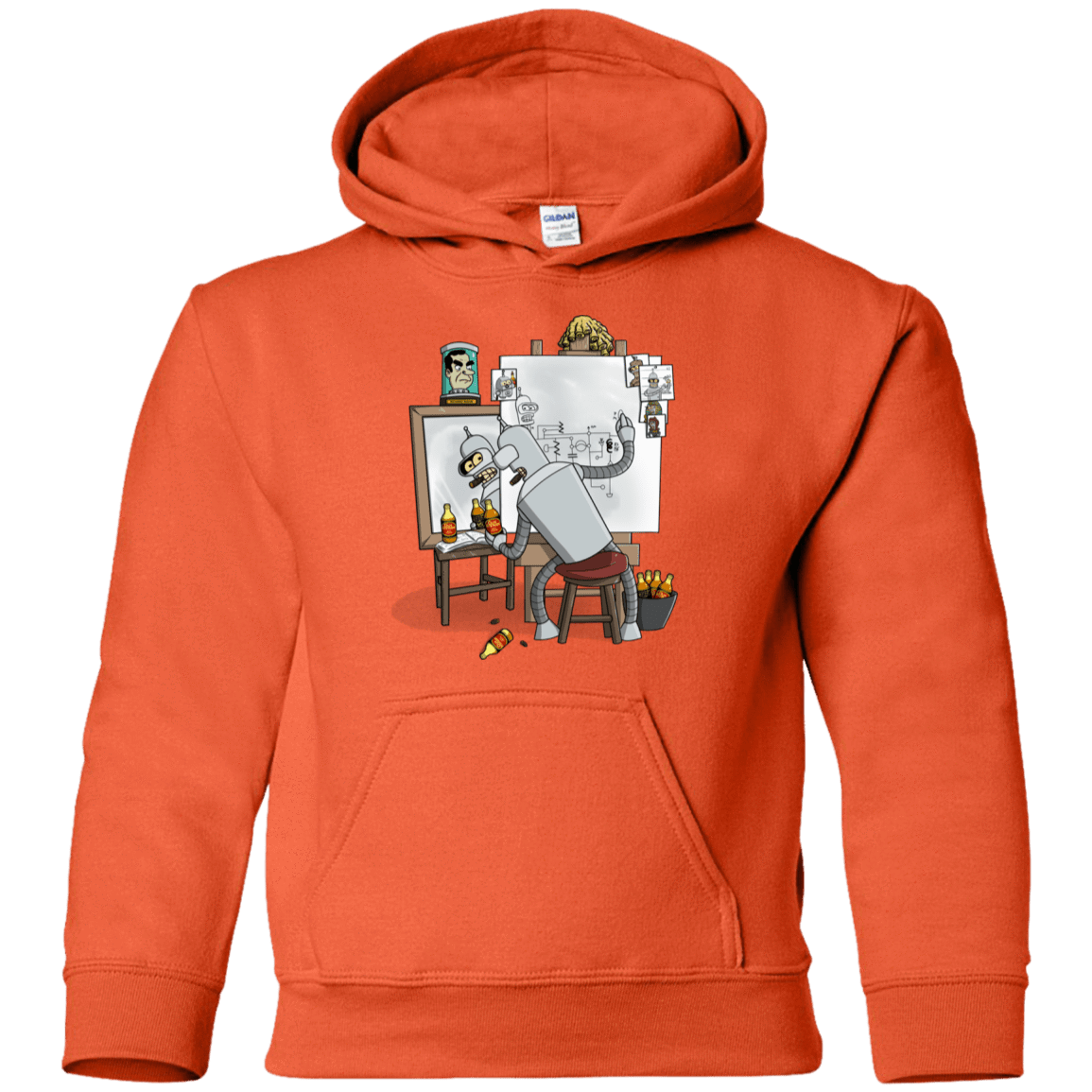 Sweatshirts Orange / YS Retrato de un Robot Youth Hoodie