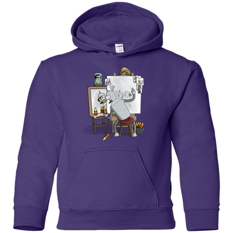Sweatshirts Purple / YS Retrato de un Robot Youth Hoodie