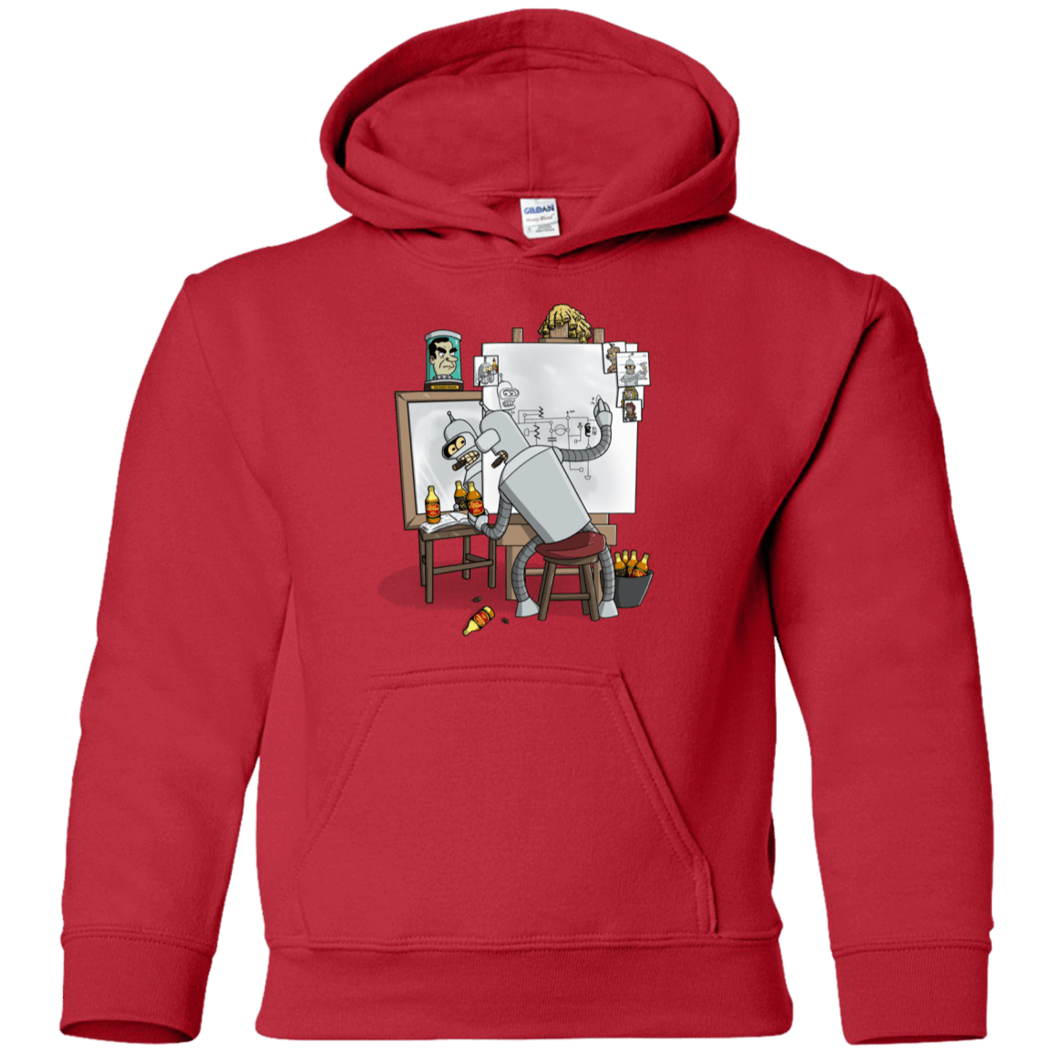 Sweatshirts Red / YS Retrato de un Robot Youth Hoodie